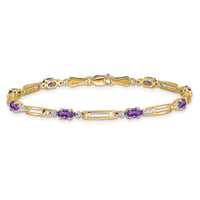 Load image into Gallery viewer, 10k Diamond and Amethyst Bracelet
