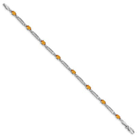 Load image into Gallery viewer, 10k White Gold Diamond and Citrine Bracelet
