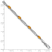 Load image into Gallery viewer, 10k White Gold Diamond and Citrine Bracelet
