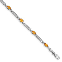 Load image into Gallery viewer, 10k White Gold Diamond and Citrine Bracelet
