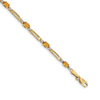 Load image into Gallery viewer, 10k Diamond and Citrine Bracelet
