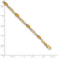 Load image into Gallery viewer, 14k Complete Diamond and Oval Citrine Fancy Link 7 inch Bracelet
