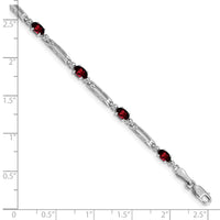 Load image into Gallery viewer, 10k White Gold Diamond and Garnet Bracelet
