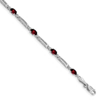 Load image into Gallery viewer, 10k White Gold Diamond and Garnet Bracelet
