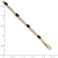 Load image into Gallery viewer, 14k Complete Diamond and Oval Garnet Fancy Link 7 inch Bracelet

