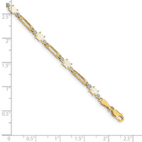 Load image into Gallery viewer, 10k Fancy Diamond and Opal Bracelet
