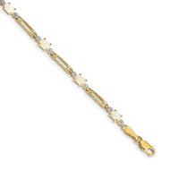 Load image into Gallery viewer, 10k Fancy Diamond and Opal Bracelet
