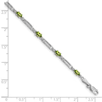 Load image into Gallery viewer, 10k White Gold Diamond and Peridot Bracelet
