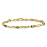 Load image into Gallery viewer, 10k Diamond and Peridot Bracelet
