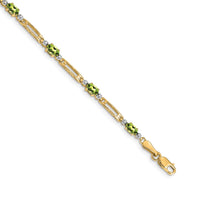 Load image into Gallery viewer, 10k Diamond and Peridot Bracelet
