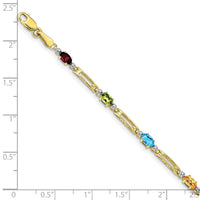 Load image into Gallery viewer, 10k Fancy Diamond and Gemstone Rainbow Bracelet
