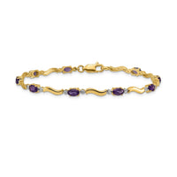 Load image into Gallery viewer, 10k Diamond and Amethyst Bracelet
