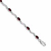 10k White Gold Fancy Diamond and Garnet Bracelet