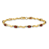 Load image into Gallery viewer, 10k Fancy Diamond and Garnet Bracelet
