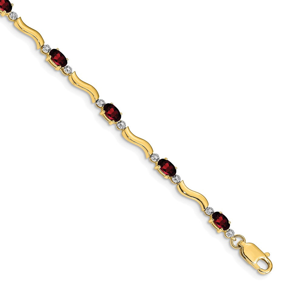 10k Fancy Diamond and Garnet Bracelet