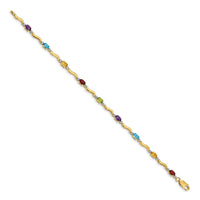 Load image into Gallery viewer, 10k Diamond and Rainbow Gemstone Bracelet
