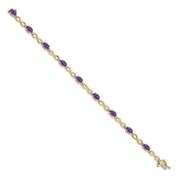 Load image into Gallery viewer, 10k Amethyst and Diamond Infinity Bracelet
