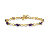 Load image into Gallery viewer, 10k Amethyst and Diamond Infinity Bracelet
