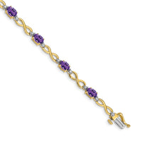 Load image into Gallery viewer, 10k Amethyst and Diamond Infinity Bracelet
