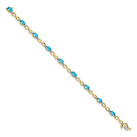 Load image into Gallery viewer, 10k Blue Topaz and Diamond Infinity Bracelet
