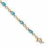 14k Complete Oval Swiss Blue Topaz and Diamond Infinity Link 7 inch Bracelet
