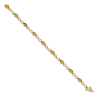 Load image into Gallery viewer, 10k Citrine Diamond Infinity Bracelet
