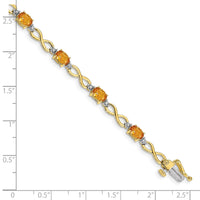 Load image into Gallery viewer, 10k Citrine Diamond Infinity Bracelet
