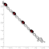 Load image into Gallery viewer, 10k White Gold Garnet and Diamond Infinity Bracelet
