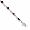 10k White Gold Garnet and Diamond Infinity Bracelet