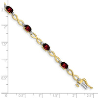 Load image into Gallery viewer, 10k Garnet and Diamond Infinity Bracelet

