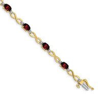 Load image into Gallery viewer, 10k Garnet and Diamond Infinity Bracelet
