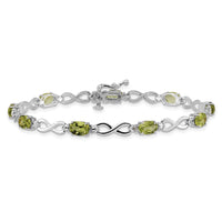 Load image into Gallery viewer, 10k White Gold Peridot and Diamond Infinity Bracelet
