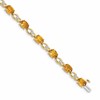 14k Complete Oval Citrine and Diamond Fancy Link 7 inch Bracelet