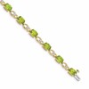 14k Complete Oval Peridot and Diamond Fancy Link 7 inch Bracelet