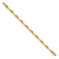 Load image into Gallery viewer, 14k Complete 7x5mm Oval Citrine Infinity Link 7 inch Bracelet
