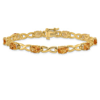 Load image into Gallery viewer, 14k Complete 7x5mm Oval Citrine Infinity Link 7 inch Bracelet

