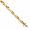 14k Complete 7x5mm Oval Citrine Infinity Link 7 inch Bracelet