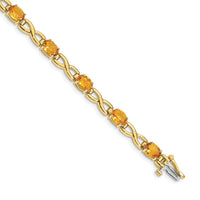 Load image into Gallery viewer, 14k Complete 7x5mm Oval Citrine Infinity Link 7 inch Bracelet
