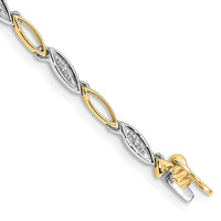 Load image into Gallery viewer, 10k Two-tone Diamond 7.5in Link Bracelet
