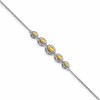 14k White Gold Complete 5-Stone Bezel-set Marquise Citrine and Chain 7 inch Bracelet