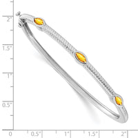 Load image into Gallery viewer, 14k White Gold Marquise Citrine Bangle
