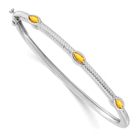 Load image into Gallery viewer, 14k White Gold Marquise Citrine Bangle
