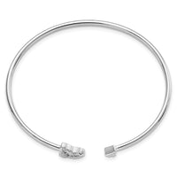 Load image into Gallery viewer, 14k White Gold 1/5 carat Lab Grown Diamond VS/SI+ G+ Celtic Knot Cuff Flexible Bangle Bracelet
