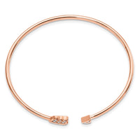 Load image into Gallery viewer, 14k Rose Gold 1/10 carat Lab Grown Diamond VS/SI+ G+ Arrow Cuff Flexible Bangle Bracelet
