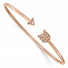 14k Rose Gold 1/10 carat Lab Grown Diamond VS/SI+ G+ Arrow Cuff Flexible Bangle Bracelet