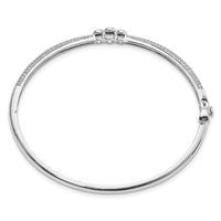 Load image into Gallery viewer, 14k White Gold 7/8 carat Lab Grown Diamond VS/SI+ G+ and Lab Created Ruby Bangle Bracelet
