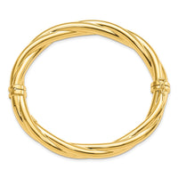 Load image into Gallery viewer, 14K Polished Twisted Hinged Bangle
