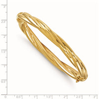Load image into Gallery viewer, 14K Polished Twisted Hinged Bangle
