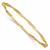 14K Polished Twisted Hinged Bangle