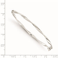 Load image into Gallery viewer, 14K White Gold Polished Twisted Hinged Bangle

